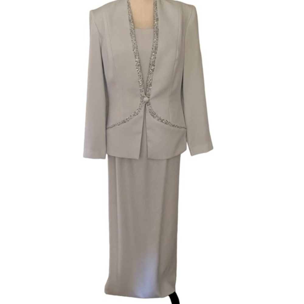 Cachet size 12 blazer dress vintage set baby blue lined